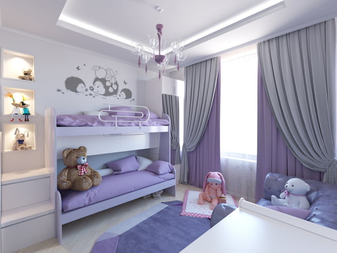 habitación lila-blanca