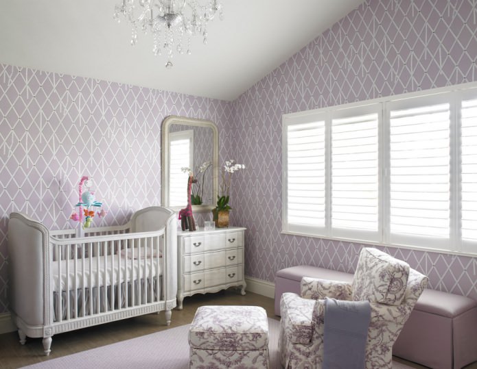 Papel pintado con estampado geométrico para la habitación infantil