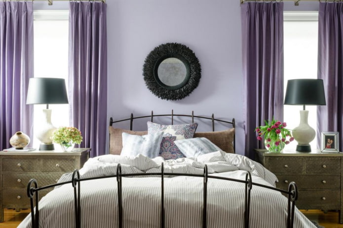 cortinas de tafetán lila