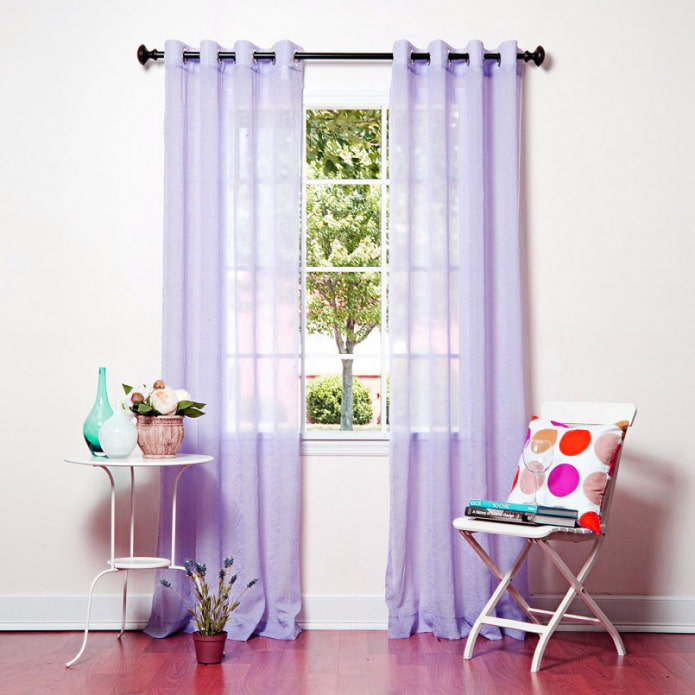 cortinas lilas con ojales