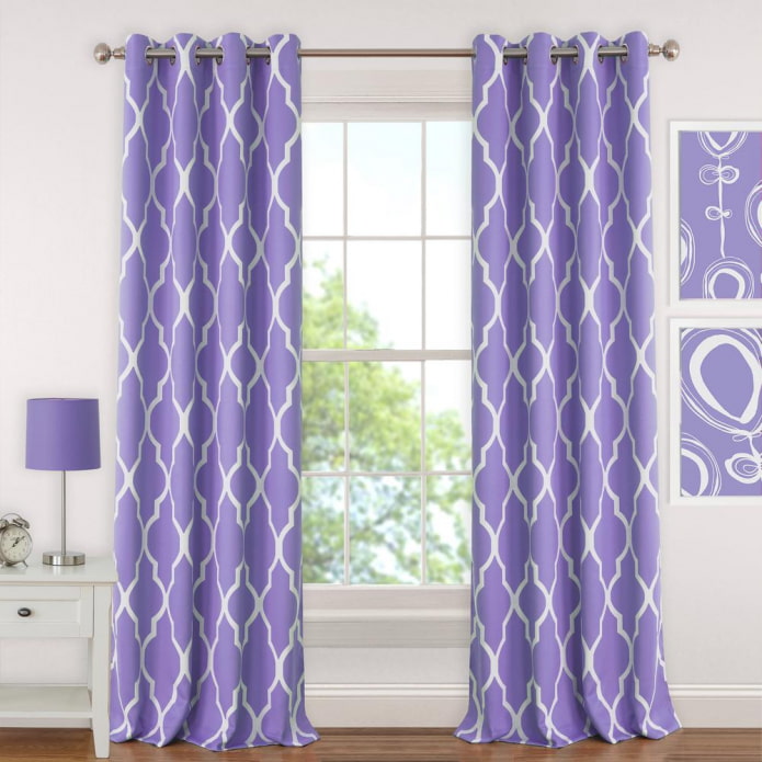 cortinas lilas con ojales