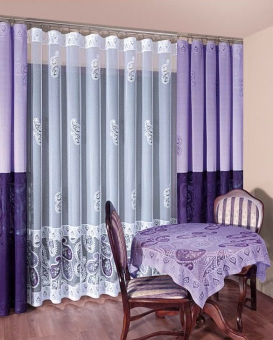 una combinación de dos colores en cortinas