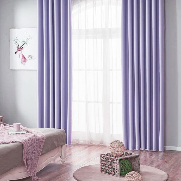 cortinas largas lilas