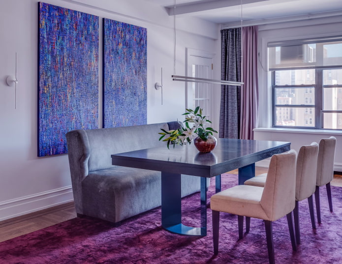 cortinas bicolores en interiores
