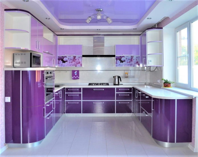 techo lavanda en la cocina