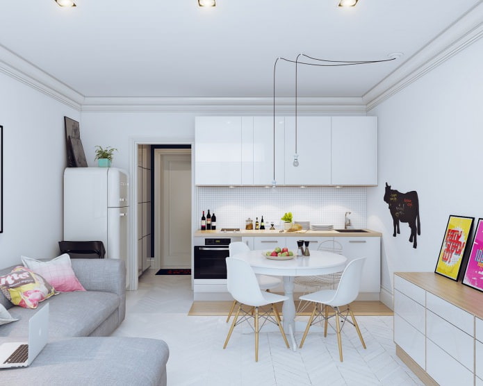 Diseño interior de un pequeño apartamento de 24 m².
