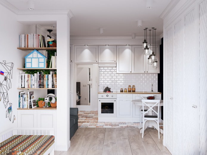 Interior de un estudio de 26 m²