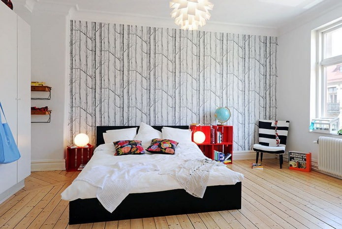 Dormitorio de estilo escandinavo