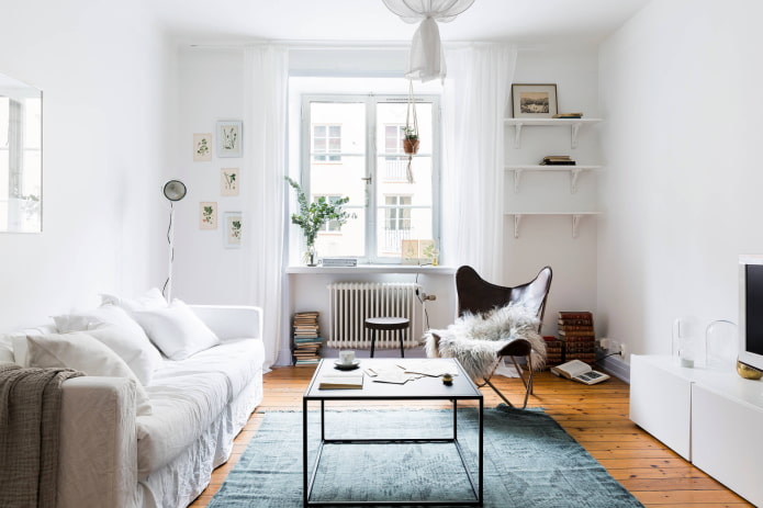 Sala de estar en estilo escandinavo