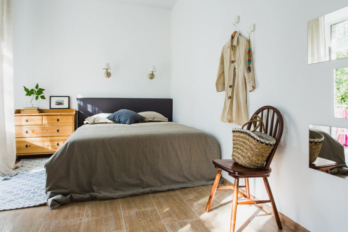 Interior de dormitorio en estilo escandinavo
