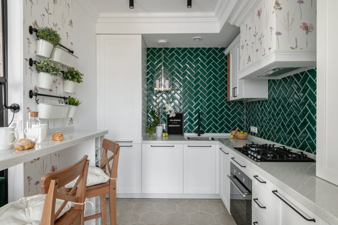 Delantal en una cocina escandinava