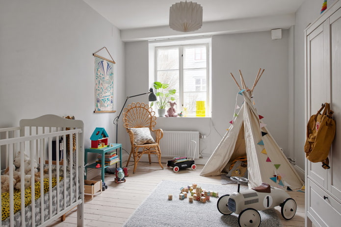Habitación infantil de estilo escandinavo