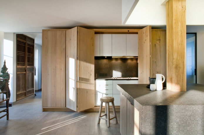 Cocina invisible con isla