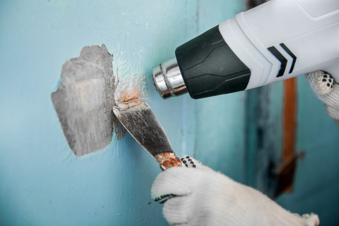 quitar pintura con secador de pelo