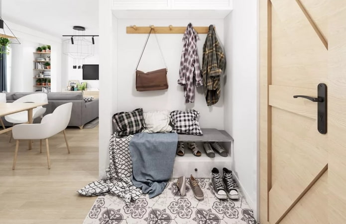 Combinación de laminado y azulejos en estilo escandinavo