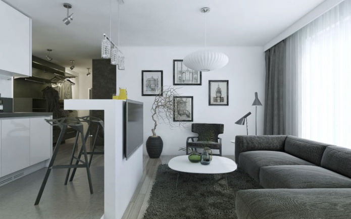 diseño de cocina-salón con barra