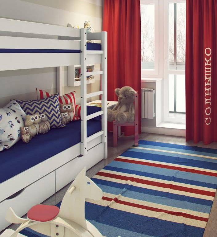 Diseño de una habitación infantil de 9,5 m².