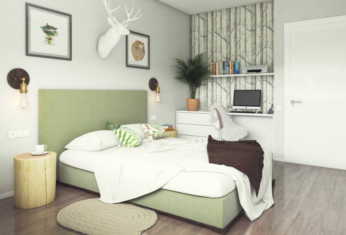 Diseño de dormitorio de 13 m².