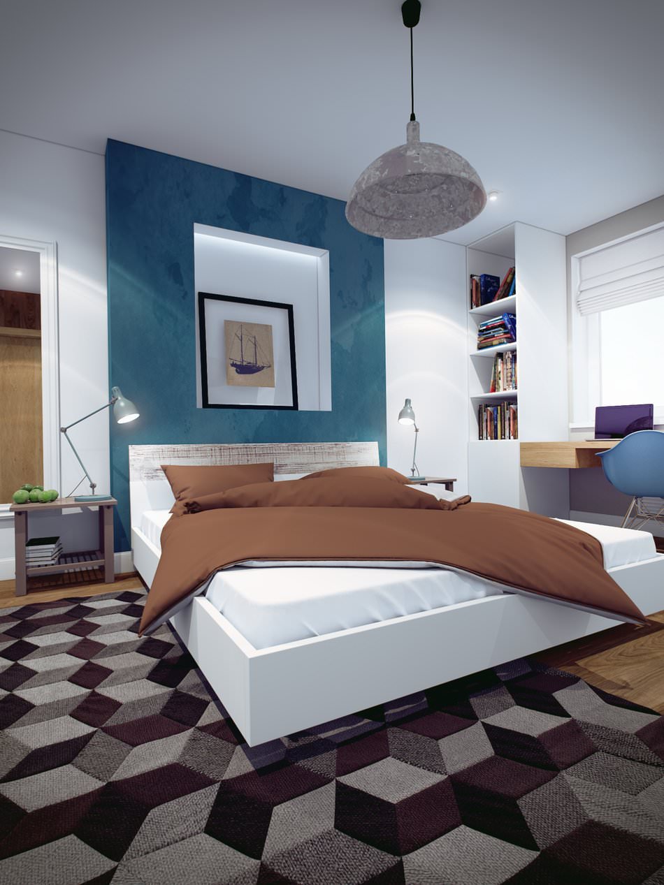 dormitorio en un apartamento de dos habitaciones