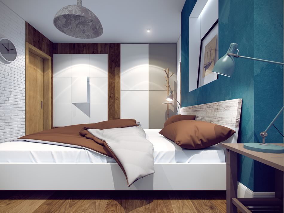 dormitorio en un apartamento de dos habitaciones