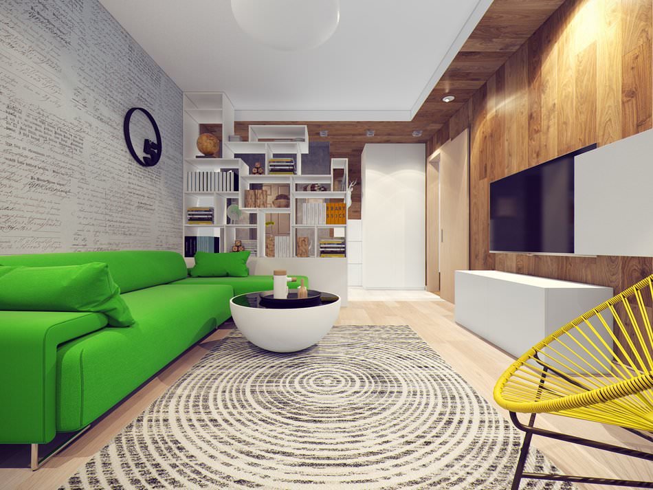 Sala de estar en un apartamento de dos habitaciones