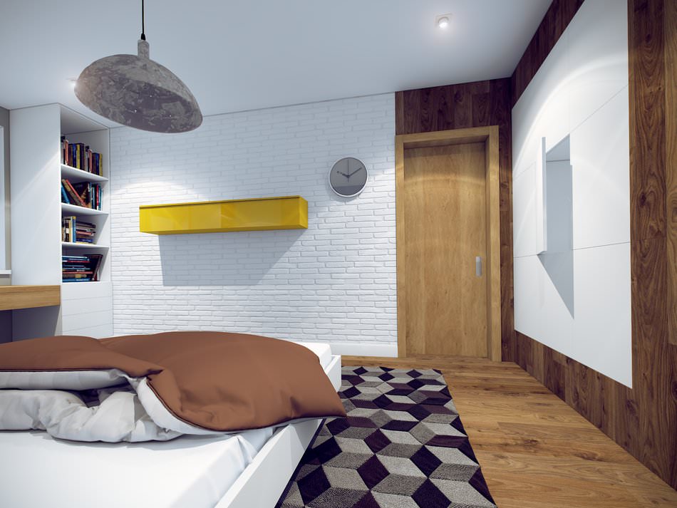 dormitorio en un apartamento de dos habitaciones