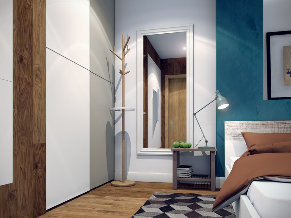 dormitorio en un apartamento de dos habitaciones