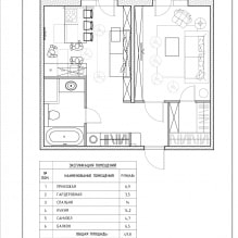 Diseño moderno de un apartamento de una habitación de 43 m2 del estudio Geometrium-2