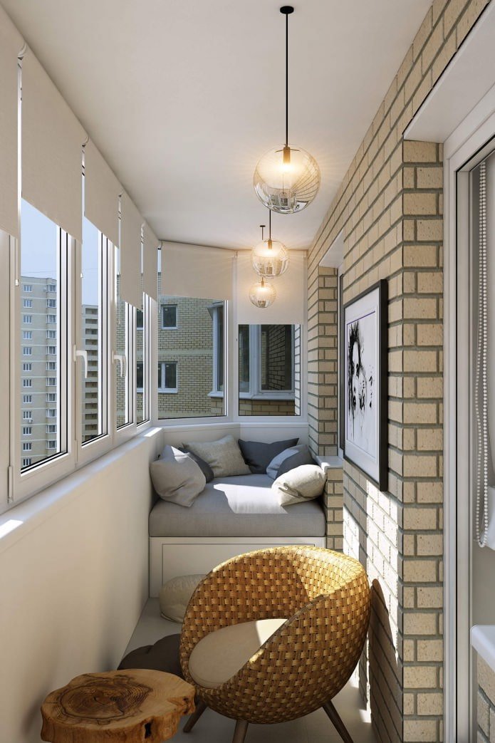 Diseño de balcón de 6,5 m² con zona de relax.