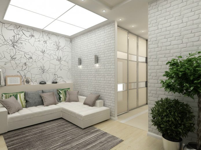 Diseño de un apartamento de una habitación de 45 m².