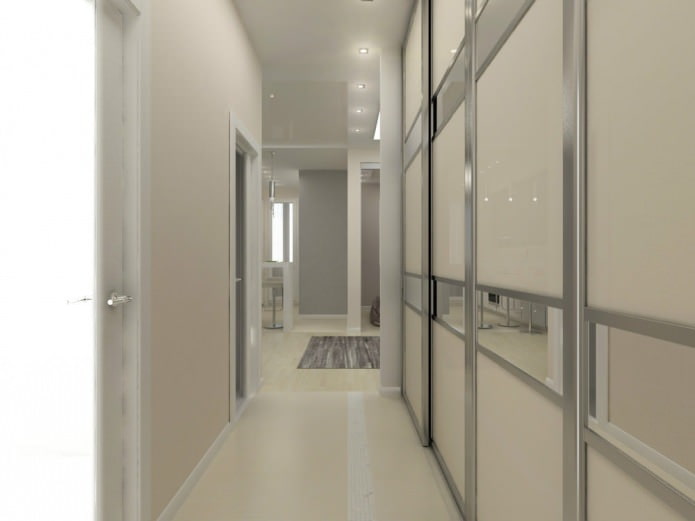 Diseño de pasillo en un apartamento de una habitación de 45 m².