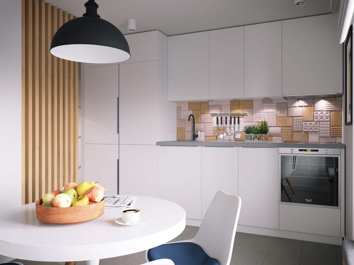 Cocina con diseño de un apartamento de una habitación Apartamento de 37 m².