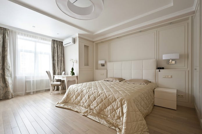 Paredes beige en el dormitorio