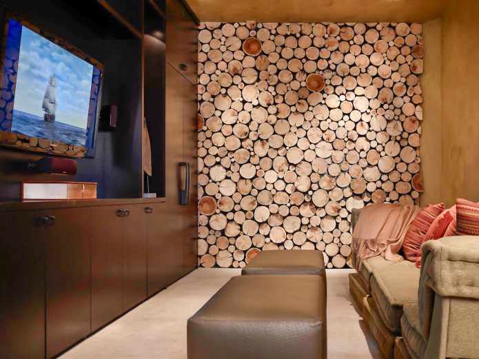 Interior de la sala de estar en estilo ecológico