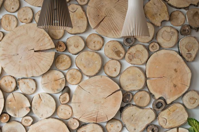 Decoración de pared de estilo ecológico con cortes