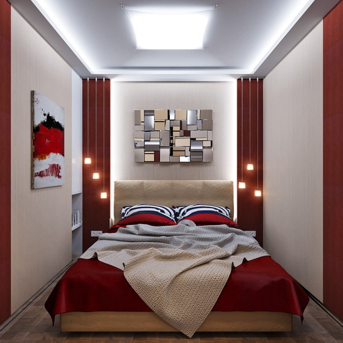color rojo en el dormitorio