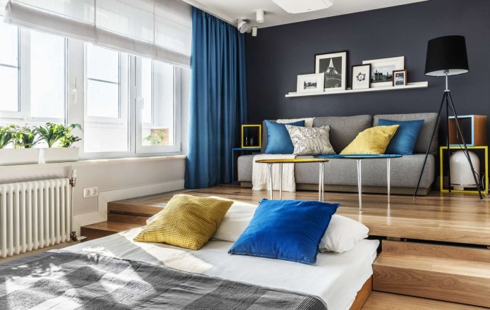 cama extraíble en el salón