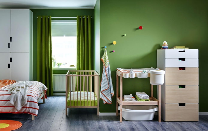 disposición de los muebles en el interior de un dormitorio infantil