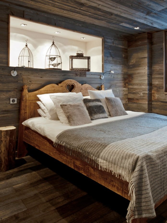 cama de madera para el campo