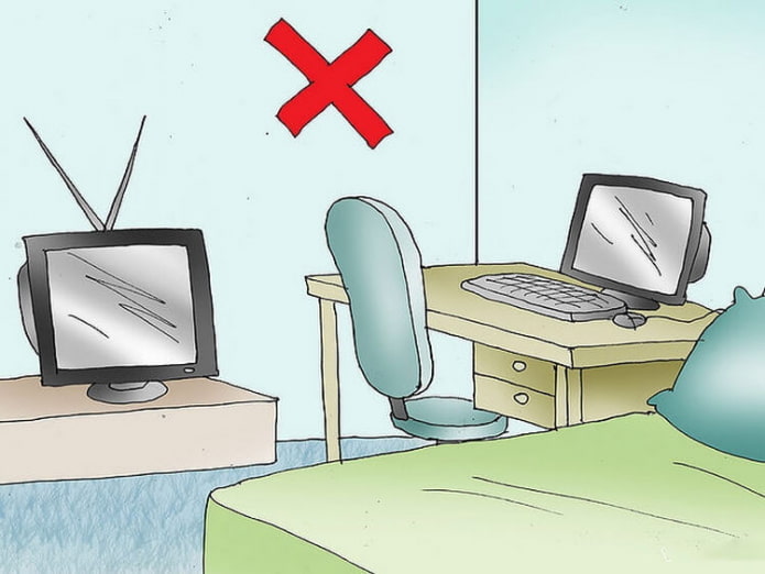 Televisor y ordenador en el dormitorio según el Feng Shui