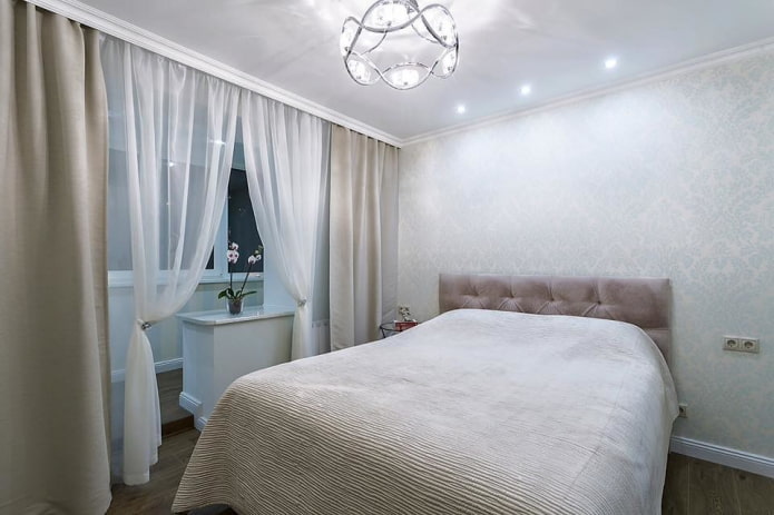 cortinas en el dormitorio combinadas con la logia