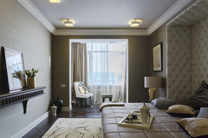 diseño de interiores de un dormitorio con logia