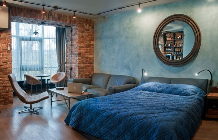 dormitorio con balcón tipo loft