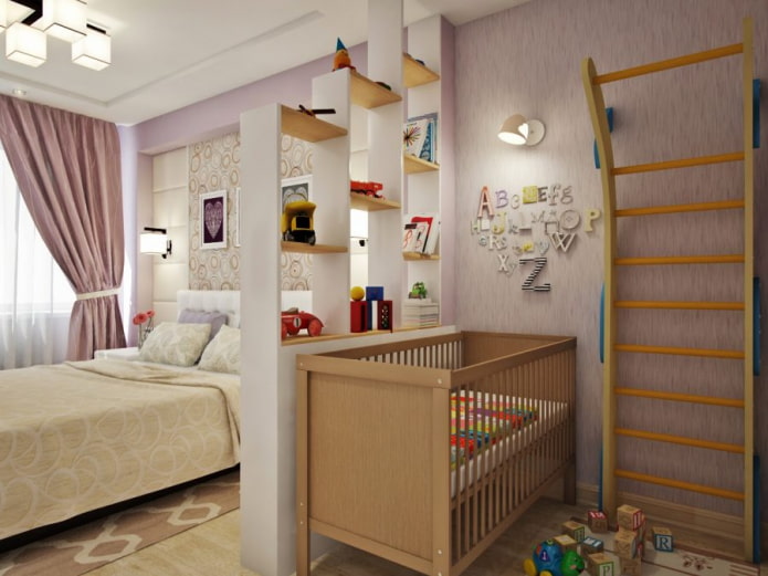 Cuna en el interior del dormitorio