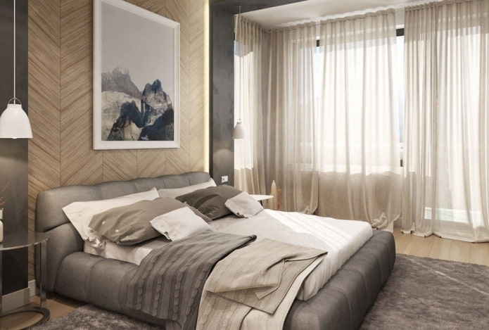 dormitorio gris-beige interior