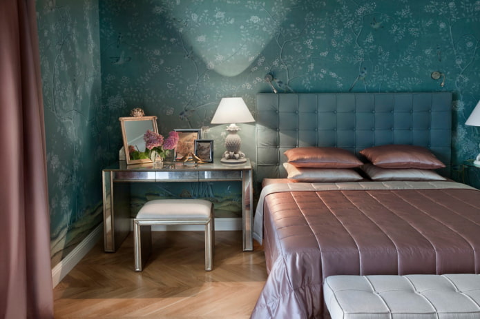 decoración de dormitorio turquesa
