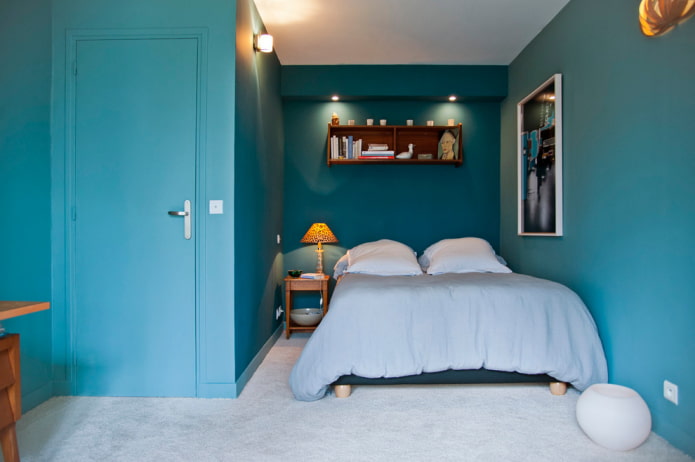 Decoración de dormitorio turquesa