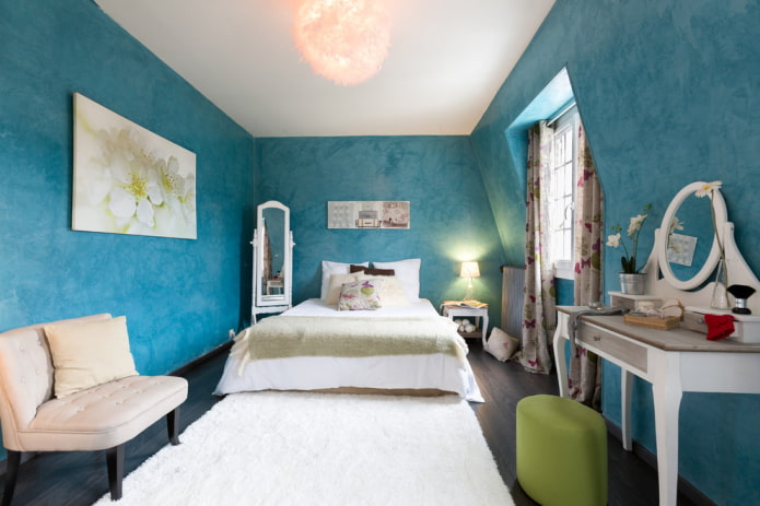 decoración de dormitorio turquesa