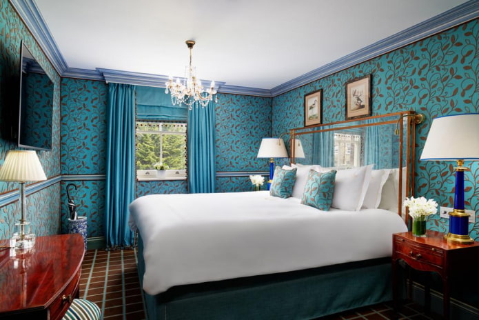 Decoración de dormitorio turquesa