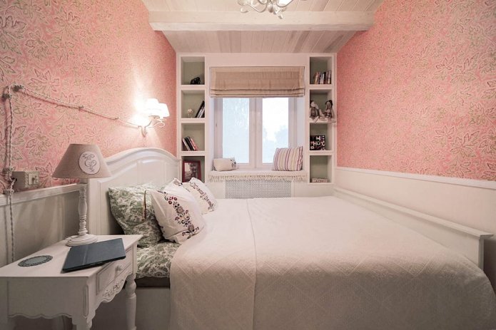 paredes rosas en el dormitorio